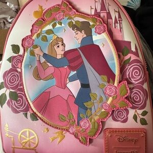 Loungefly Disney Sleeping Beauty Aurora & Prince Pink Mini Backpack